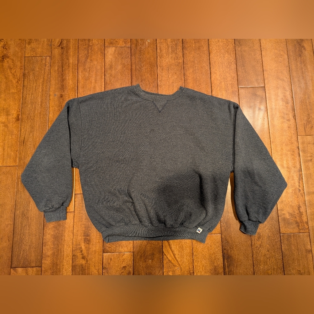 Russell Athletic Vintage Blank Blue Crewneck Sweatshirt XXL Boxy Fit